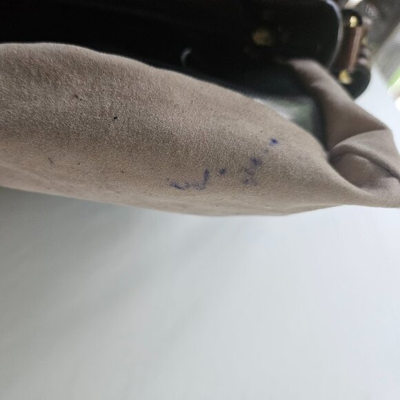 Brahmin Tuscan Black & Brown Leather Croc Embossed Crossbody Bag - Picture 10 of 13